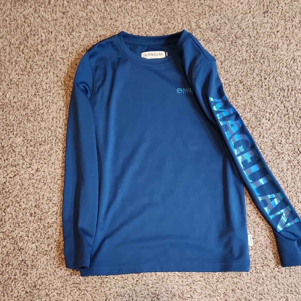 Boys Magellan Outdoors Classic Fit Shirt in Navy